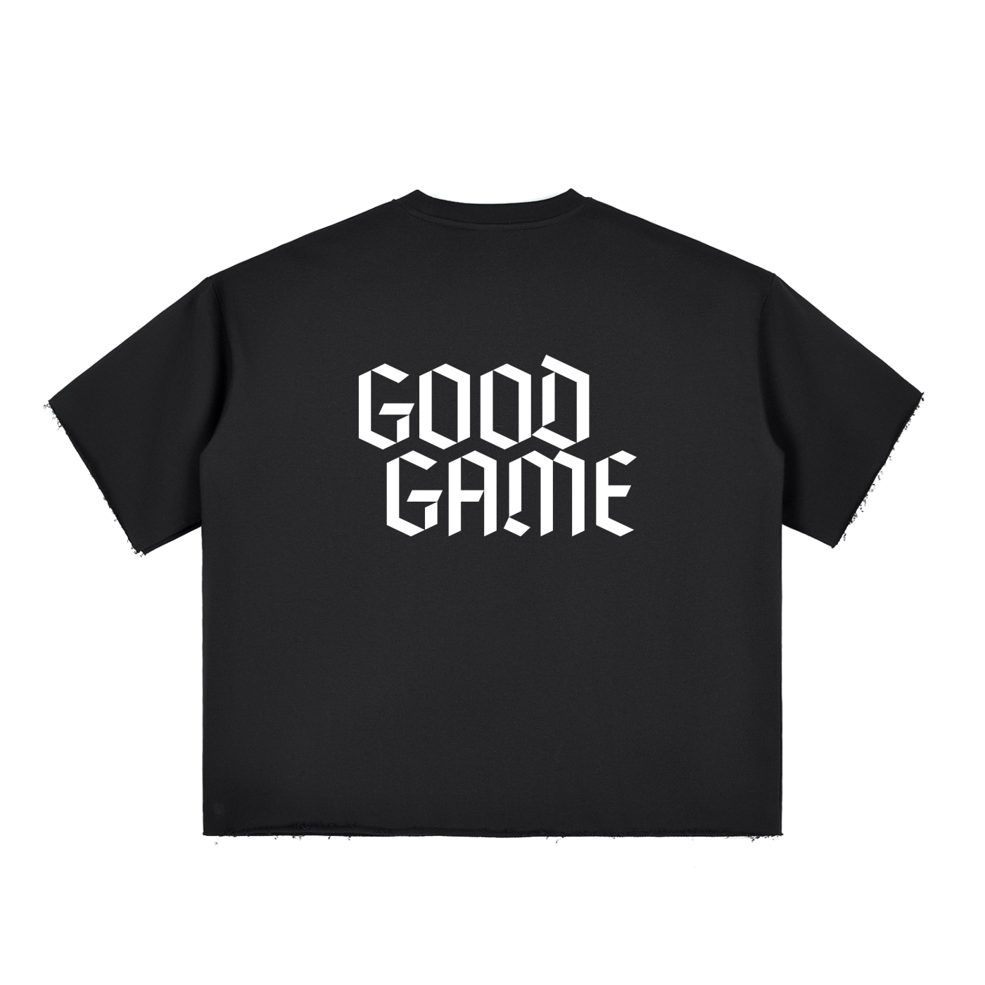 Boxy Half-Sleeve Raw-Edge T-Shirt