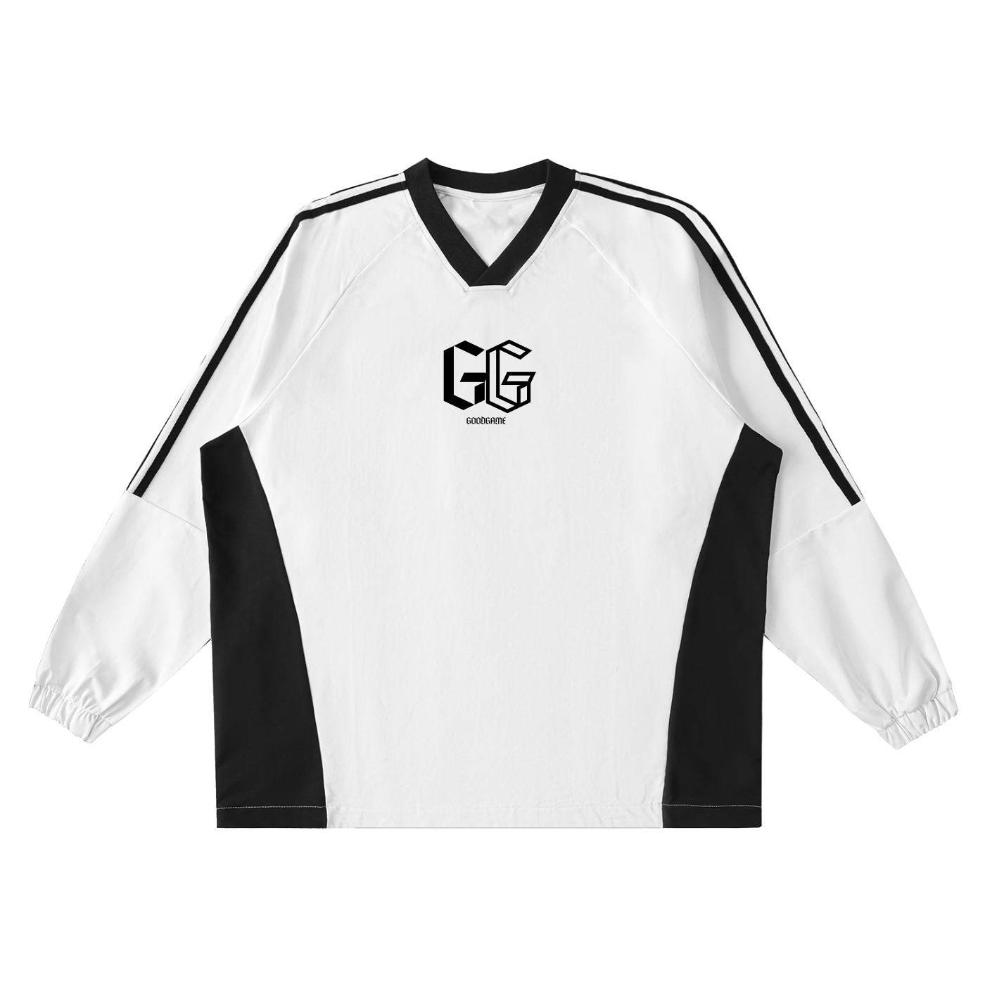 Color-Block V-Neck Long-Sleeve T-Shirt