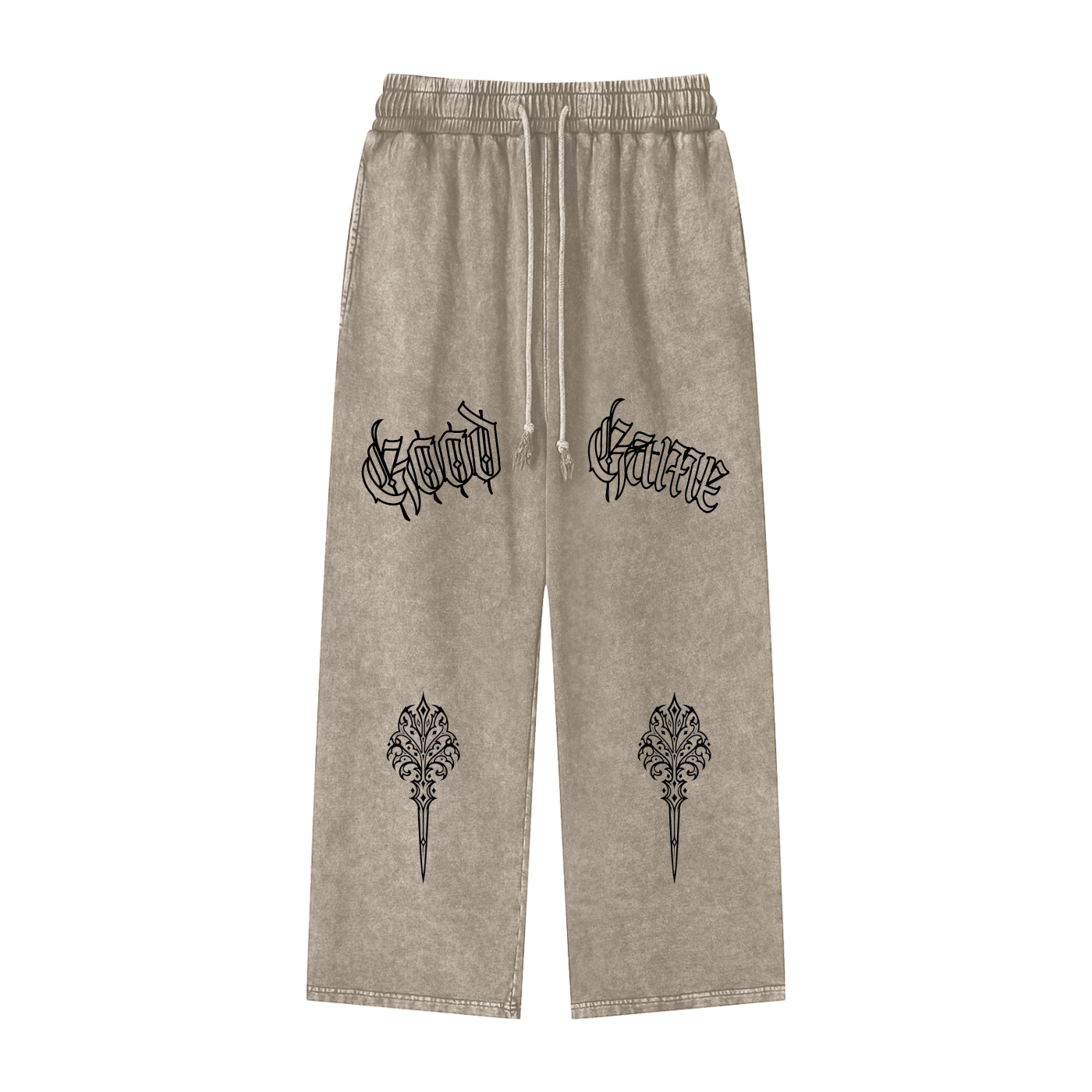 Snow Washed Straight Leg Pants