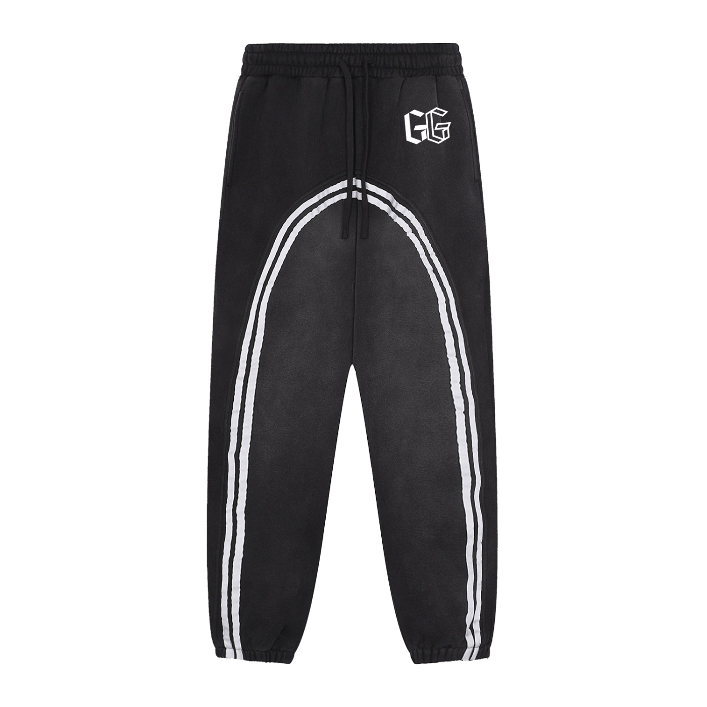 Sun Fade Contrast Tape Fleece Jogged Sweatpants