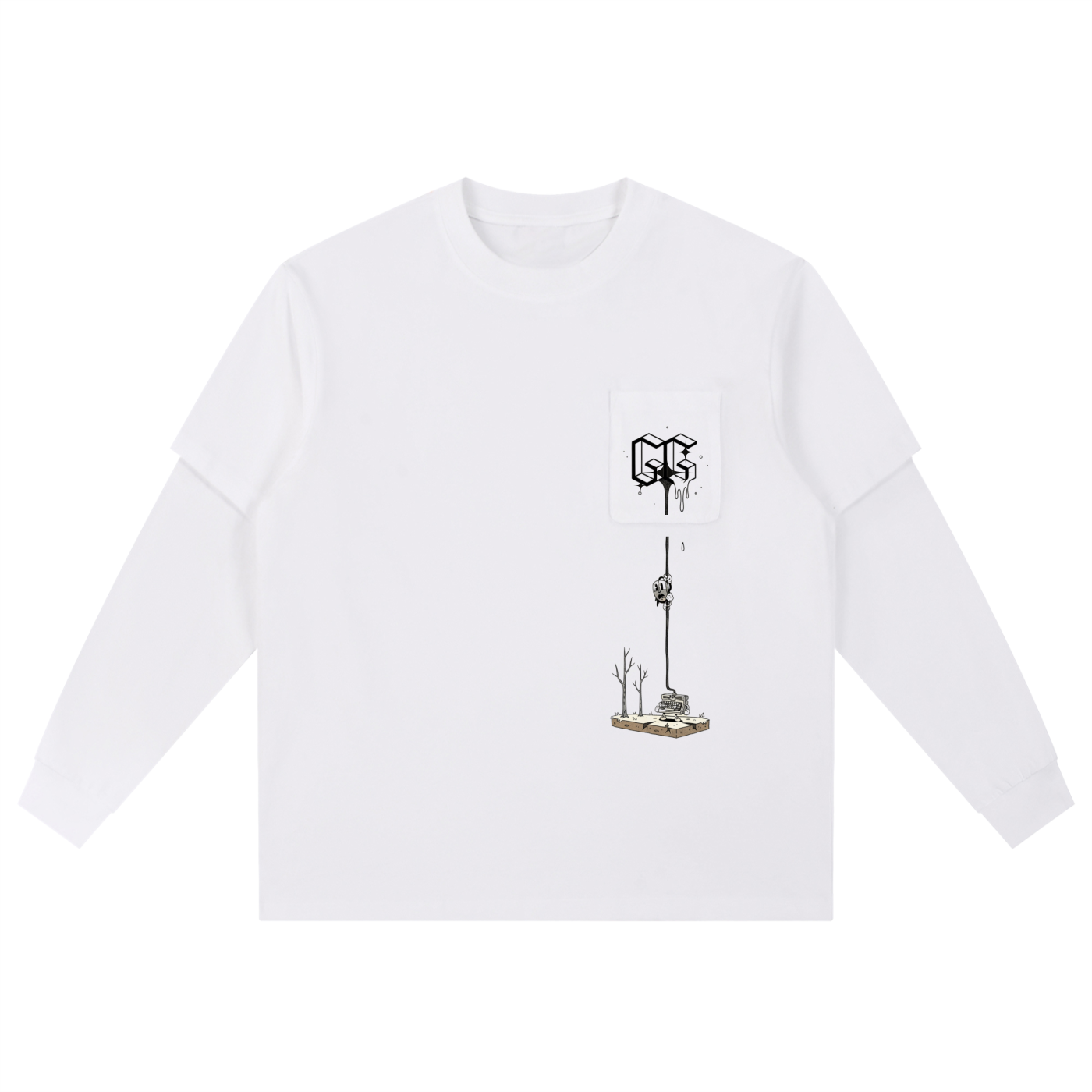 Layered Long Sleeve Oversized Tee