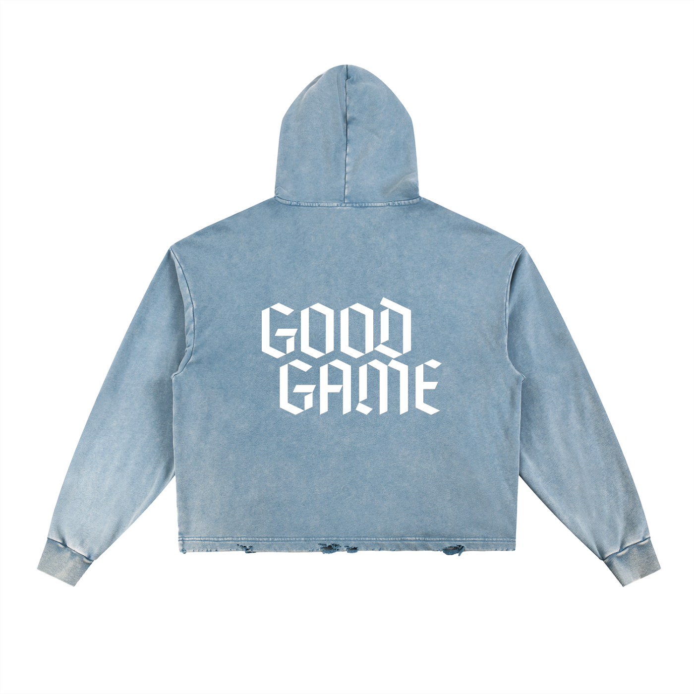 Vintage Washed Frayed-Hem Hoodie