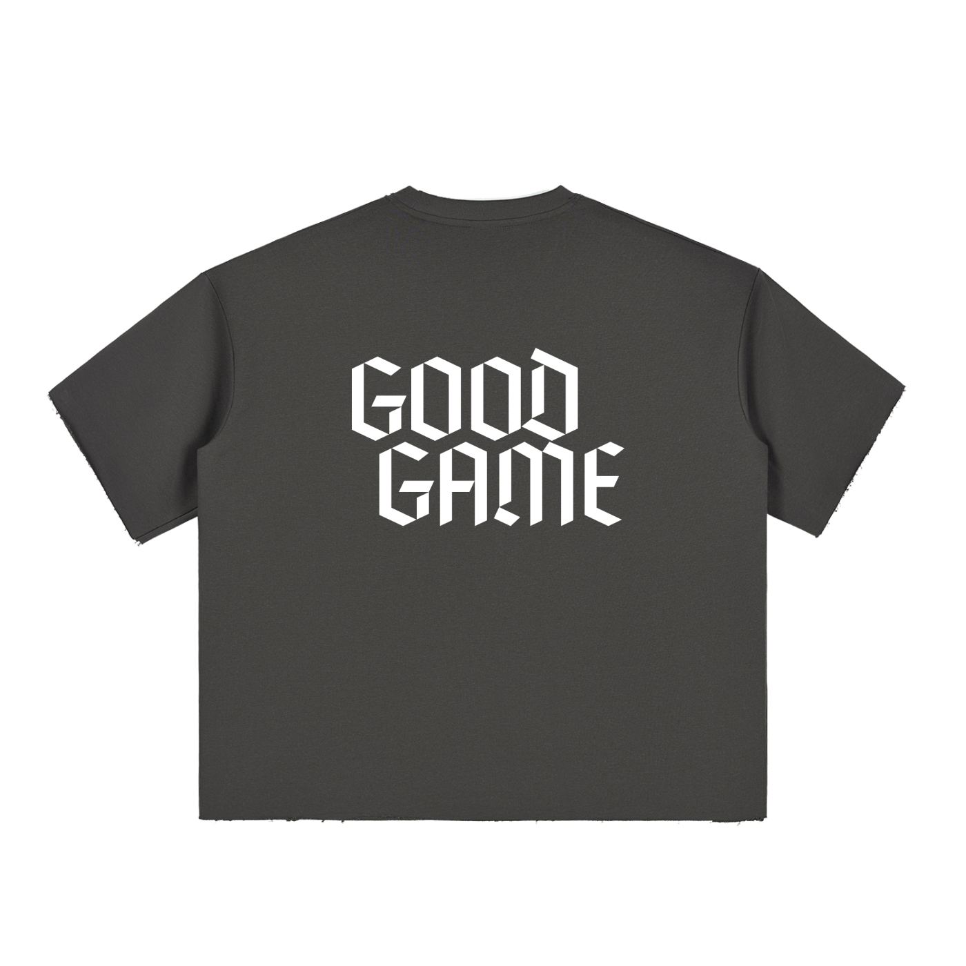 Boxy Half-Sleeve Raw-Edge T-Shirt