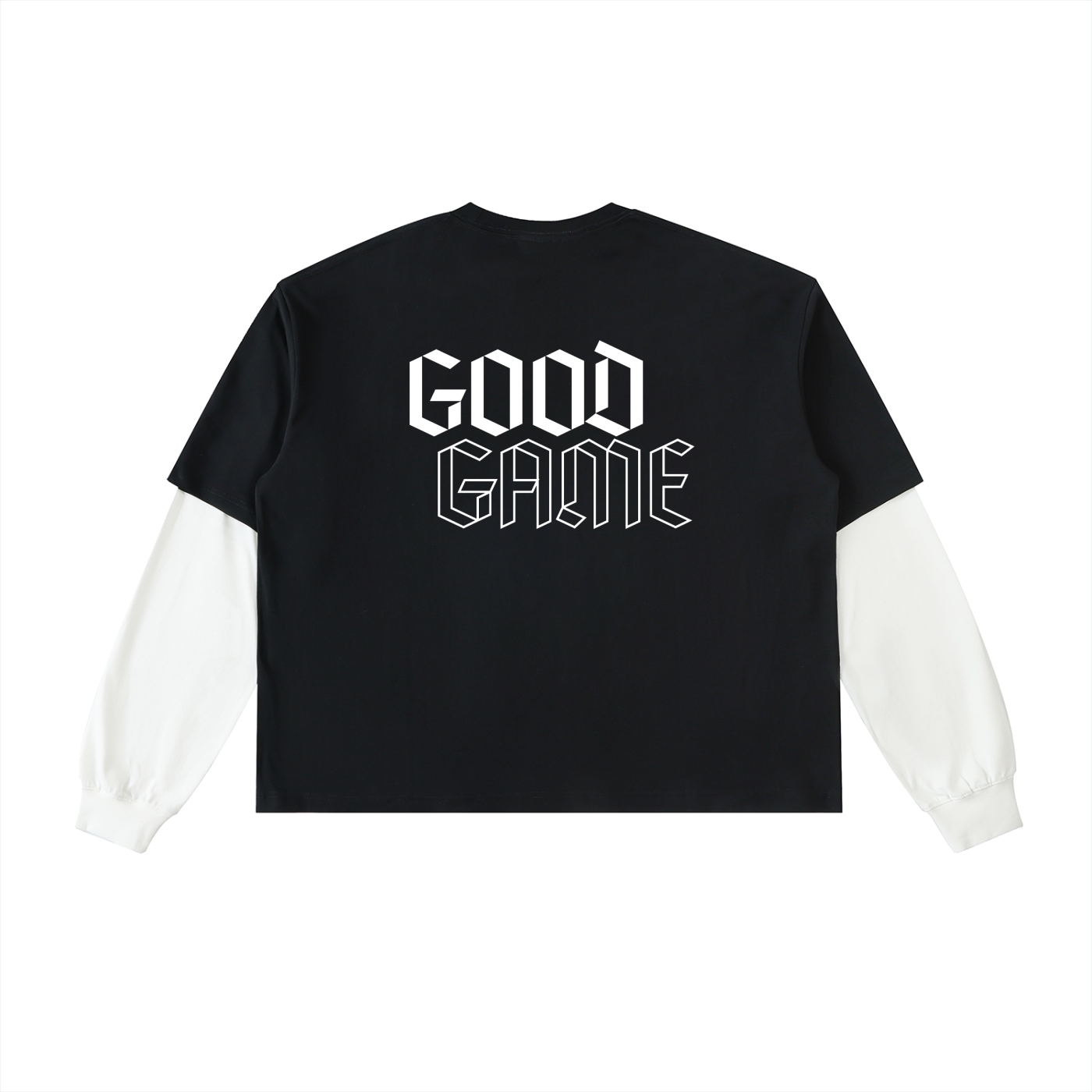 Layered Contrast Sleeve Cotton T-Shirt